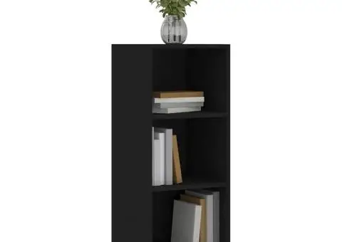 Servantă, negru, 34,5x32,5x90 cm, lemn compozit - 3/5