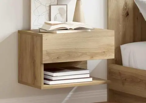 Noptieră de perete, stejar artizanal - 1/5