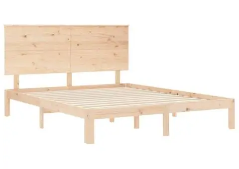 Cadru de pat fără saltea, 160x200 cm, lemn masiv pin - 5/5