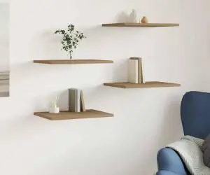 vidaXL Plăci bibliotecă, 4 buc., stejar artizanal, 40x30x1,5 cm, lemn