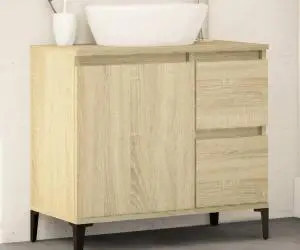vidaXL Dulap de baie, stejar sonoma, 65x33x60 cm, lemn prelucrat