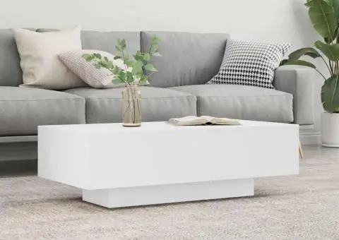 Măsuță de cafea, alb, 100x49,5x31 cm, lemn prelucrat - 1/5