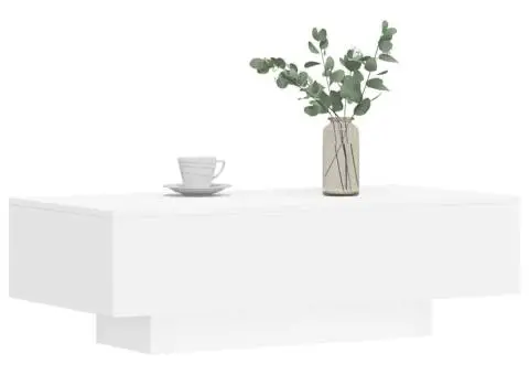 Măsuță de cafea, alb, 100x49,5x31 cm, lemn prelucrat - 3/5