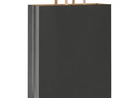 Pungi de hârtie 50 buc cu mânere negre 32x12x42 cm - 3/5