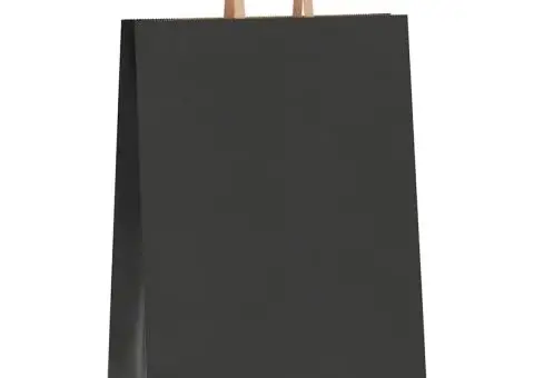 Pungi de hârtie 50 buc cu mânere negre 32x12x42 cm - 4/5