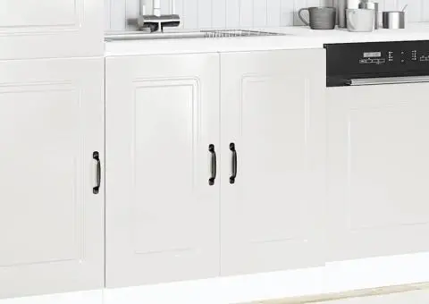 Dulap bază pentru chiuvetă „Kalmar” alb lucios lemn prelucrat - 3/5