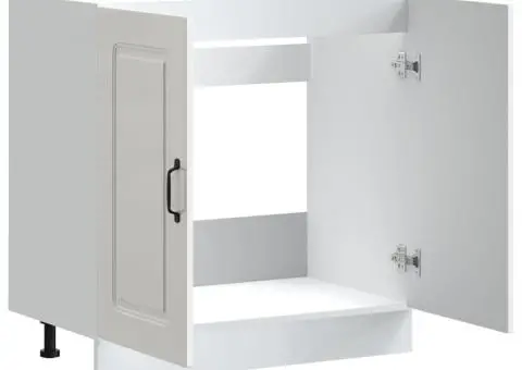 Dulap bază pentru chiuvetă „Kalmar” alb lucios lemn prelucrat - 5/5