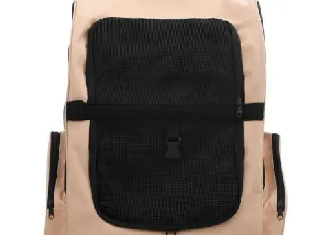 Troller pentru animale de companie multifuncțional, pliabil, bej - 2/5