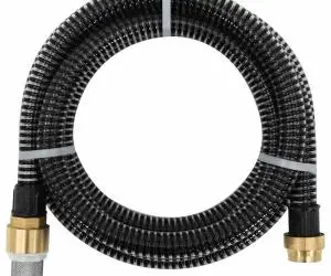 Furtun de aspirație cu racorduri din alamă, negru 1,1" 20 m PVC