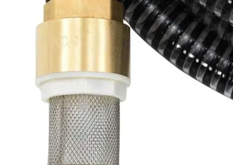 Furtun de aspirație cu racorduri din alamă, negru 1,1" 20 m PVC - 3/5