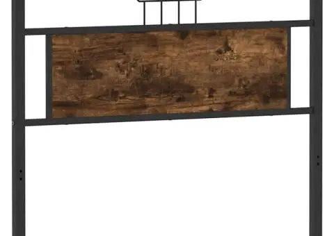 Tăblie de pat, stejar fumuriu, 100 cm, lemn prelucrat și oțel - 2/5