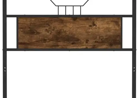 Tăblie de pat, stejar fumuriu, 100 cm, lemn prelucrat și oțel - 4/5