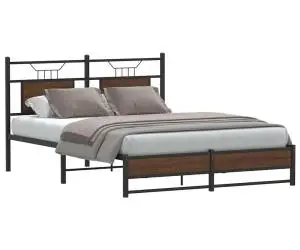 vidaXL Cadru pat fără saltea stejar maro 150x200 cm lemn prelucrat