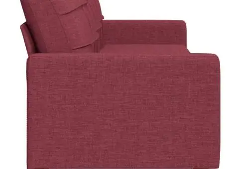 Canapea cu 3 locuri, roșu vin, 210 cm, material textil - 5/5