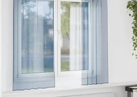 Perdele voal cu bucle 2 buc Albastru regal 140x175 cm - 1/5