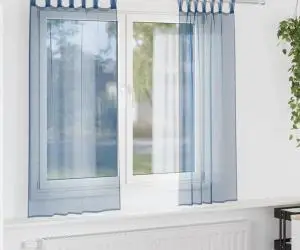 vidaXL Perdele voal cu bucle 2 buc Albastru regal 140x175 cm