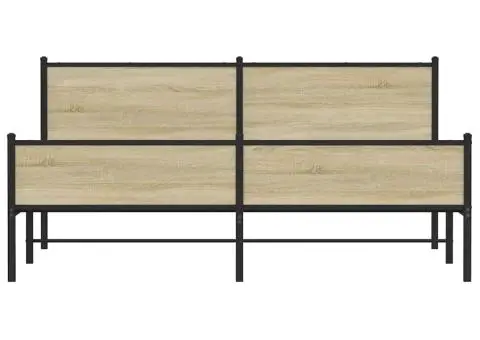 Cadru de pat metalic fără saltea, stejar sonoma, 180x200 cm - 5/5