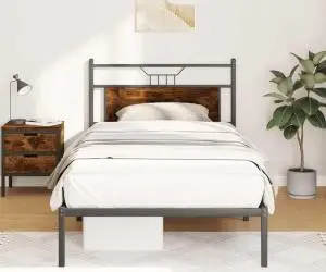 vidaXL Cadru de pat fără saltea Stejar afumat 107x203cm Lemn prelucrat