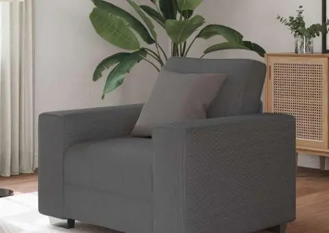 Canapea Scaun Gri închis 60 cm țesătură velur - 1/5