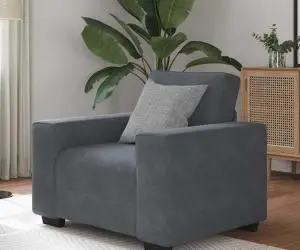 vidaXL Canapea scaun gri închis 60 cm catifea