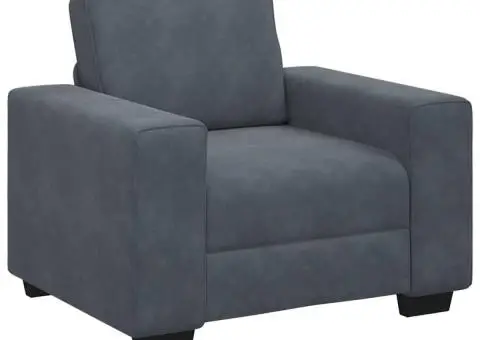 Canapea scaun gri închis 60 cm catifea - 2/5