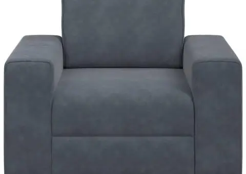 Canapea scaun gri închis 60 cm catifea - 4/5