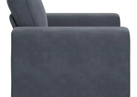 Canapea scaun gri închis 60 cm catifea - 5/5