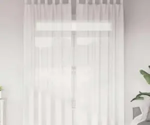 vidaXL Perdele Voile cu Bucle 2 buc Alb 140x260 cm