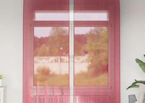 Perdele Voile cu Bucle 2 buc Roșu Vin 140x260 cm - 1/5