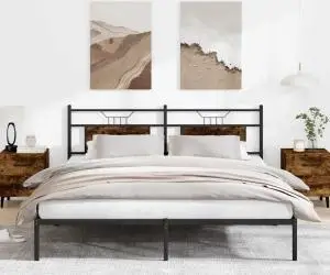 vidaXL Cadru de pat fără saltea Stejar afumat 183x203cm Lemn prelucrat