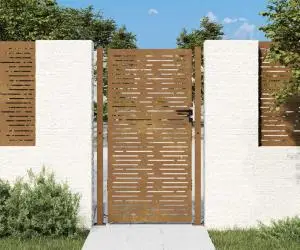 vidaXL Poartă pentru grădină, 105x205 cm, oțel corten, dreptunghiuri