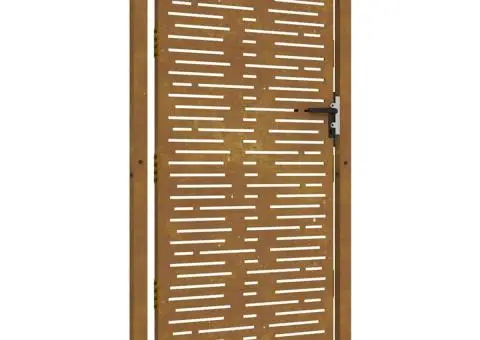 Poartă pentru grădină, 105x205 cm, oțel corten, dreptunghiuri - 2/5