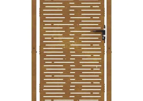 Poartă pentru grădină, 105x205 cm, oțel corten, dreptunghiuri - 4/5