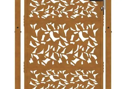 Poarta de gradina Design cu frunze otel rezistent la intemperii - 4/5