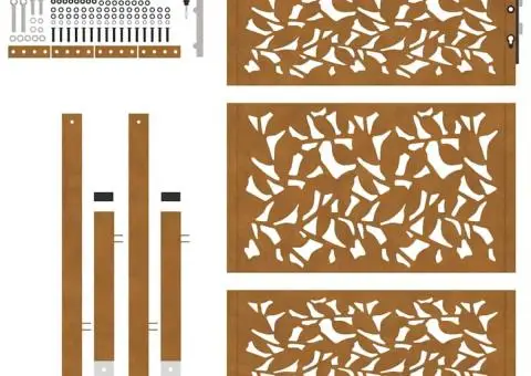 Poarta de gradina Design cu frunze otel rezistent la intemperii - 5/5