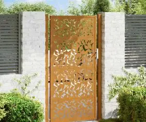 Poartă grădină Design cu frunze oțel rezistente la intemperii