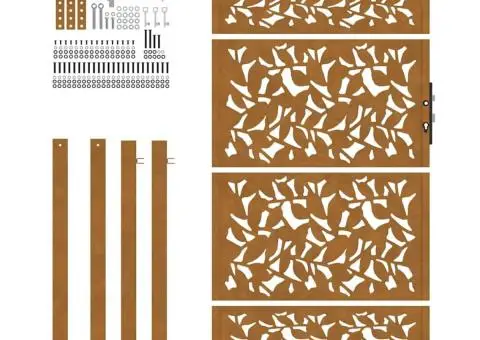 Poartă grădină Design cu frunze oțel rezistente la intemperii - 5/5