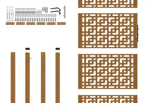 Poartă de grădină Design cruce din oțel rezistent la intemperii - 5/5