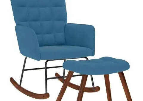 Scaun balansoar cu scaun catifea albastră - 1/5