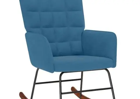 Scaun balansoar cu scaun catifea albastră - 4/5