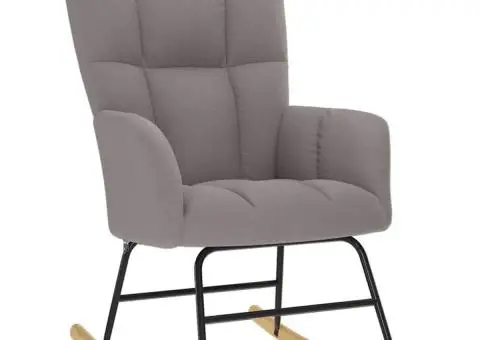 Scaun balansoar, gri taupe, material textil - 1/5