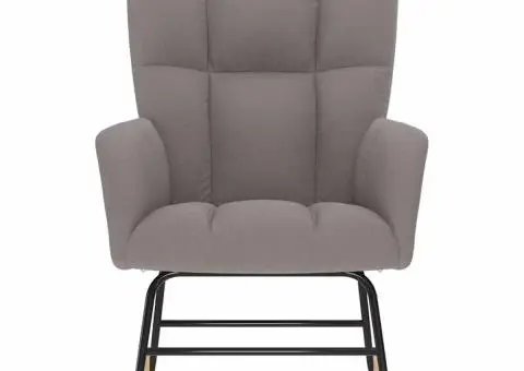 Scaun balansoar, gri taupe, material textil - 3/5