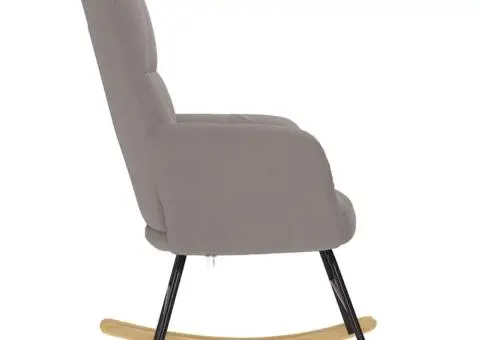 Scaun balansoar, gri taupe, material textil - 4/5