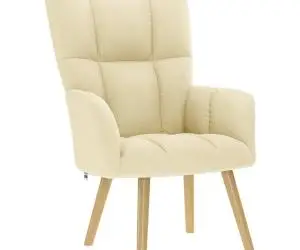 vidaXL Scaun de relaxare, crem, material textil