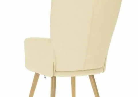 Scaun de relaxare, crem, material textil - 5/5