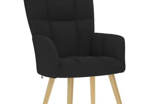 Scaun de relaxare, negru, material textil - 1/5