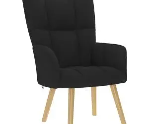 vidaXL Scaun de relaxare, negru, material textil