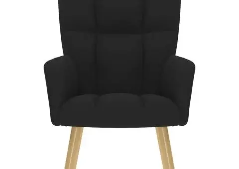 Scaun de relaxare, negru, material textil - 3/5