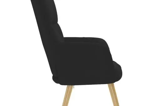 Scaun de relaxare, negru, material textil - 4/5