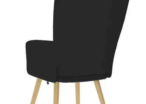 Scaun de relaxare, negru, material textil - 5/5